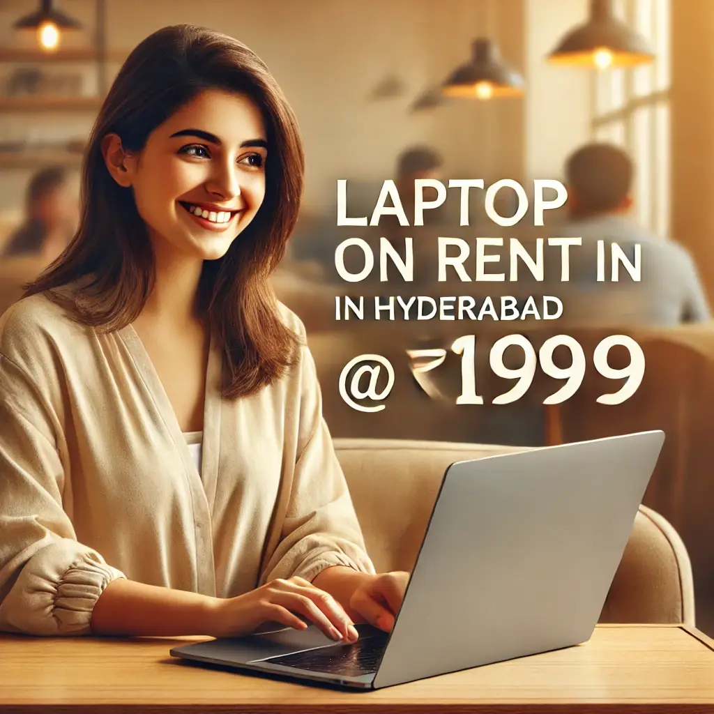 DALL·E 2025-02-18 23.25.35 - A natural and engaging promotional image for a laptop rental service in Hyderabad. The scene features a young woman sitting comfortably in a modern wo