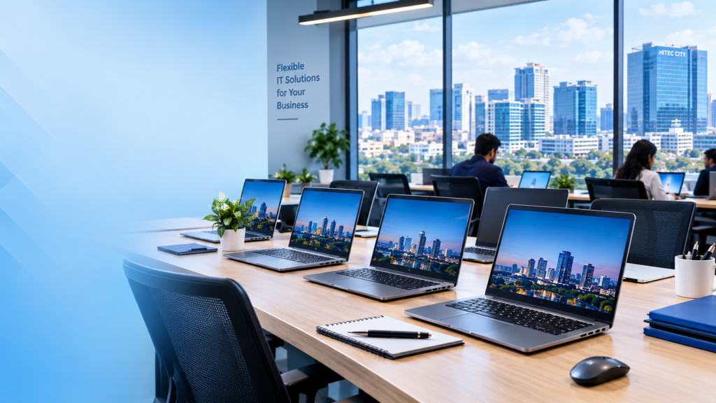 Enterprise laptop rental solutions for businesses in HITEC City and Hyderabad.